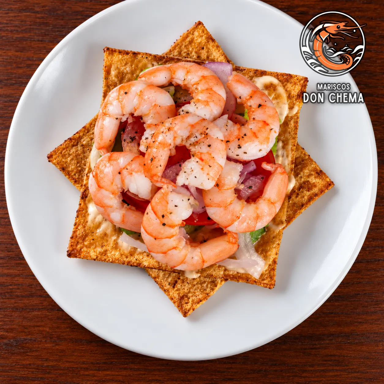 Tostada de camarón · Don Chema
